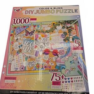 Fashion Angels Color & Bling DIY Jumbo Puzzle 1000 Pieces - Brand New in Package
